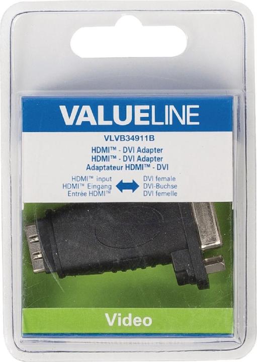 Immagine prodotto Valueline vlvb34911b Adattatore, DVI-HDMI, femmina, nero (HDMI)