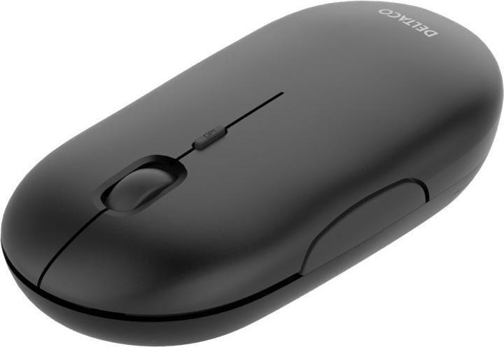 Produktbild Deltaco Wireless flat silent mouse 1600 DPI, USB receiver, 4 buttons, dark gray