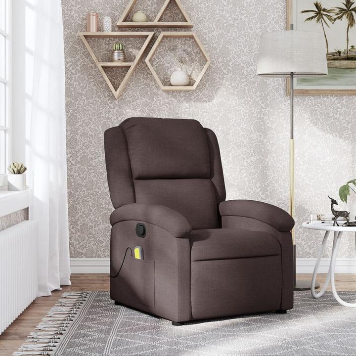 Image du produit VidaXL Fauteuil de massage tissu marron foncé,Couleur : marron foncé,Matériaux
