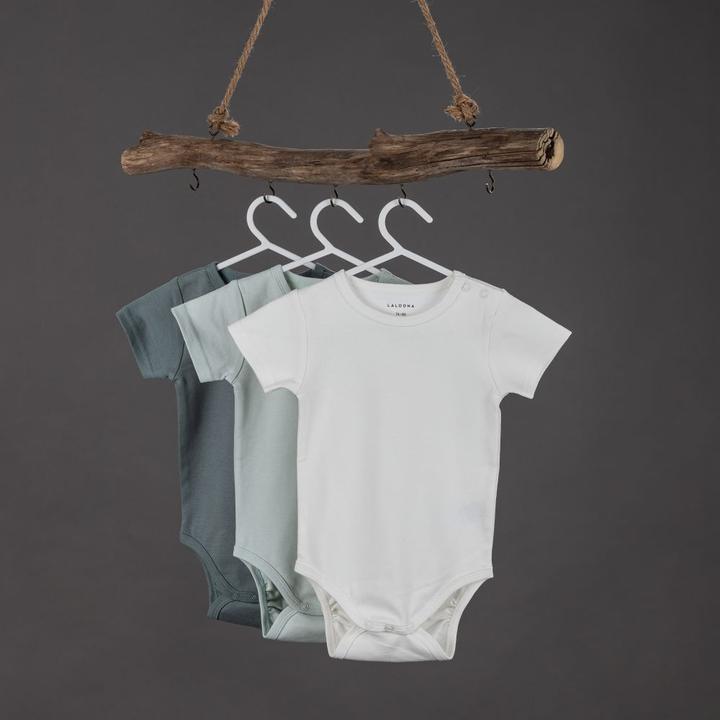 Image du produit La Loona LaLoona Body bébé manches courtes OEKO-TEX® pack de 6 - vert sauge gris (80)