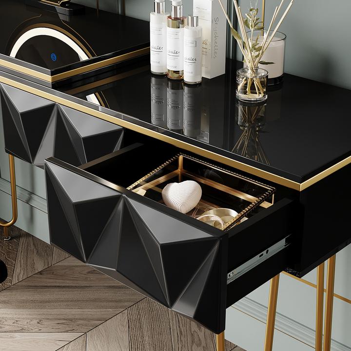 Actual product image Vicco Bella with stool and lighting (120 x 37 x 76 cm)