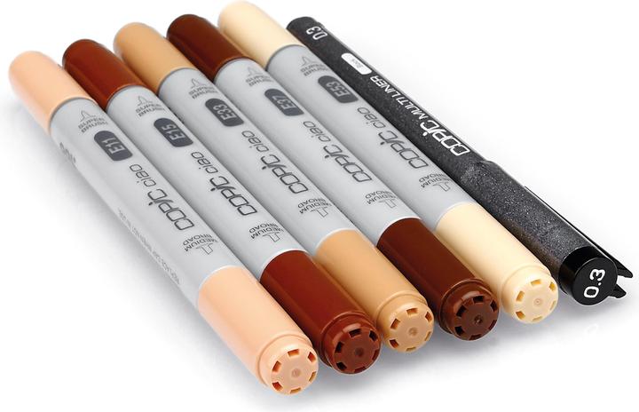 Produktbild Copic Marker ciao, 5+1 Set "Portrait 2" (Beige, Sandbraun, Sepia, Braun, 0.30 mm, 6 x)