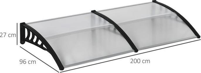 Immagine prodotto Swisshandel24 Pultvordach Vordach ideal für Haustür 200x96x27 cm Überdachung