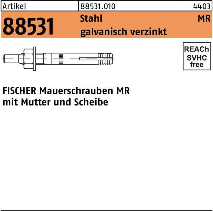Produktbild Fischer Mauerschraube MR 8 (25 Stk.)