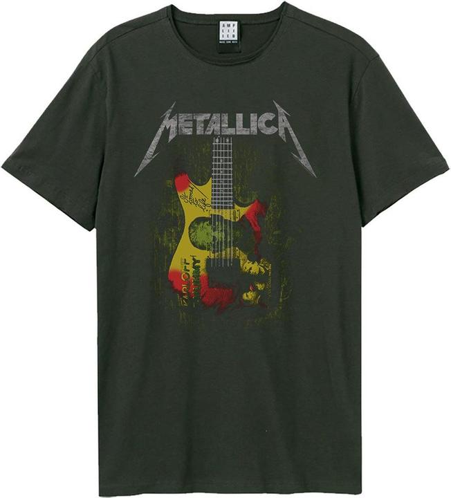 Actual product image Amplified Unisex Adult Frankenstein Guitar Metallica T-Shirt (S)