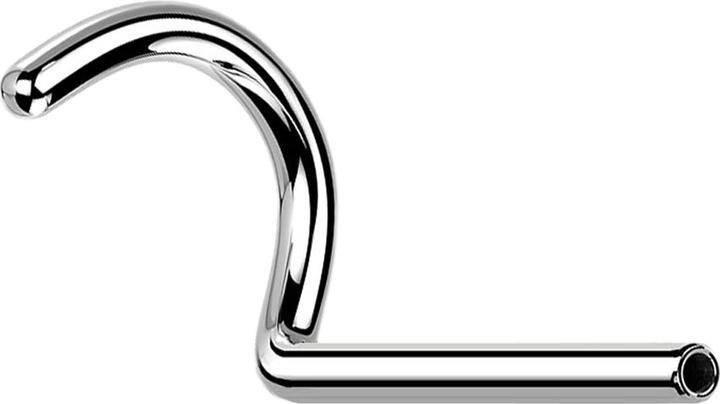 Star Piercing Threadless Nasenstecker-Stab gebogen silber (Titan G23, ohne Messing)