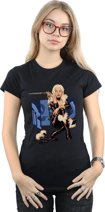 Actual product image Womens/Ladies Black Cat Cover Cotton T-Shirt (L)