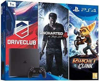 Produktbild Sony Playstation 4 Slim 1TB + UC4 + Driveclub + R&C