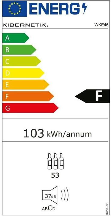 Energie-Label Kibernetik Einbau Weinklimaschrank WKE 46