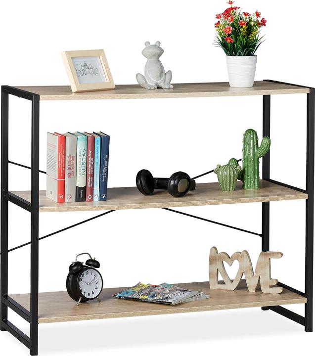 Actual product image Relaxdays Shelving Unit 3 Tiers (95 x 35 x 80 cm)