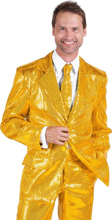 Produktbild Thetru Schlagersänger Pailletten Anzug gold (46)