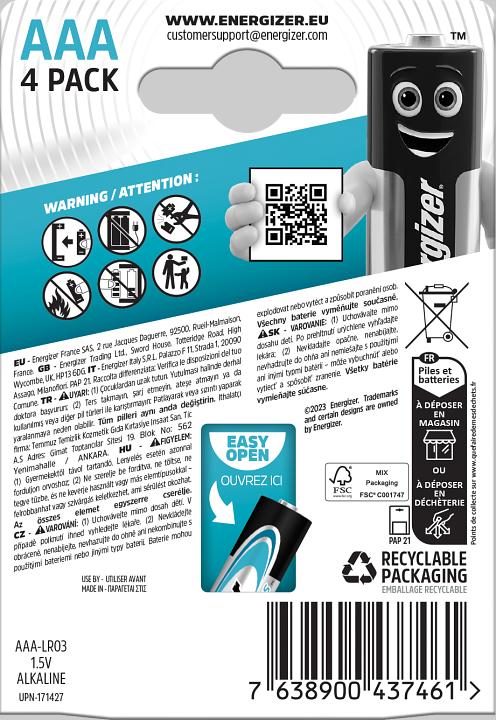 Actual product image Energizer Max Plus (4 pcs., AAA, 1300 mAh)
