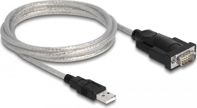 Produktbild Delock Adapter USB 2.0 Typ-A zu 1 x Seriell RS-232 D-Sub 9 + Adapter D-Sub 25 (1.80 m)