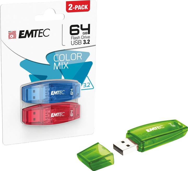 Immagine prodotto Emtec C410 Color Mix (64 GB, USB 2.0, USB-A)