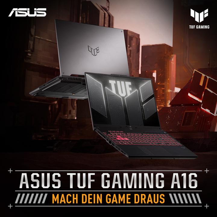 Actual product image ASUS TUF Gaming A16 RTX 4070 (16", AMD Ryzen 9 7940HX, 16 GB, 1000 GB, DE)