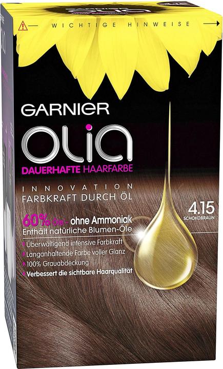 Garnier Olia, 4,15 Schokoladenbraun, Haarfarbstoff (4.15 Schokoladenbraun)