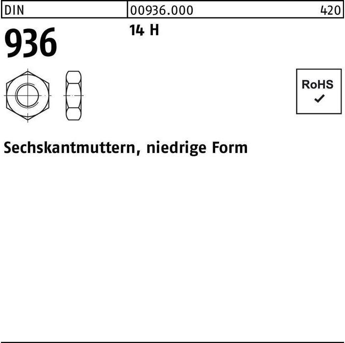 Produktbild Sechskantmutter DIN 936 M 33 14 H (M33)