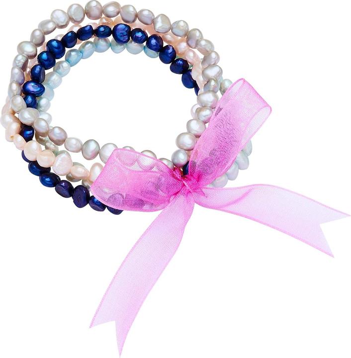 Valero Pearls Damen Satin Süsswasser-Zuchtperlen pink 19,0 cm - 24413 (19 cm, Satin)