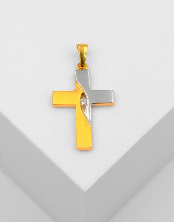 Produktbild Muau Kreuz (750, 18K Gelbgold, Weissgold)