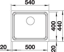 Actual product image Blanco Etagon 500-U (Undermount sink, 44 cm, 54 cm)
