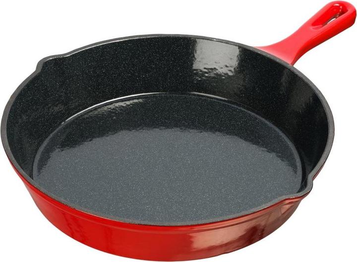 Actual product image enameled cast iron pan, 25 cm, red (25 cm, Frying pan, Cast iron)