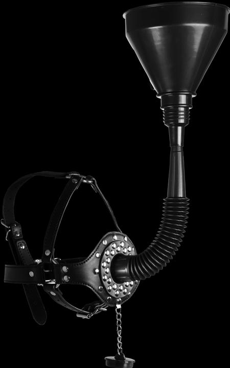 Actual product image Ouch! Open Mouth Gag Head Harness with Funnel
