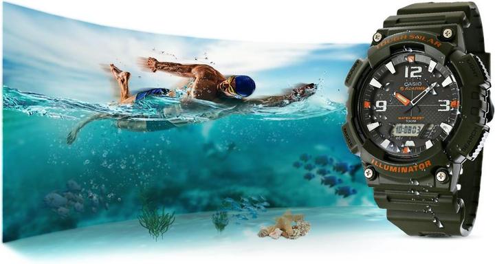 Produktbild Casio Uhr Herrenuhr AQ - S810W-3AV 10 Bar SOLAR zum Schwimmen (Sportuhr)