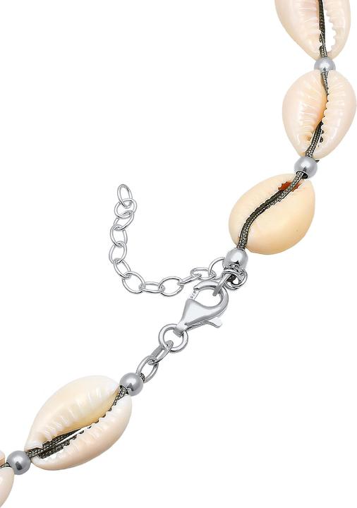 Image du produit Elli Collier Véritable cauri coquillages plage 925 argent sterling (Argent 925 sterling plaqué or, Nylon, Coquillage, Pas de pierre, 36 cm)