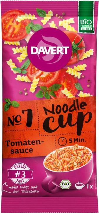 Davert Noodle Cup Tomatensauce Bio (67 g)