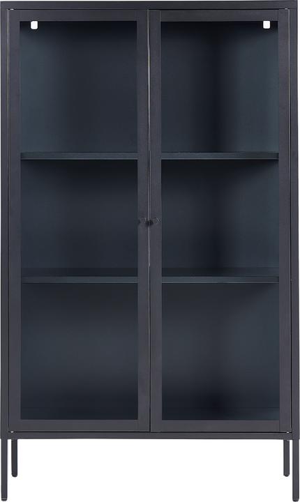 Actual product image Beliani Glass display cabinet metal black 150 cm NASH (90 x 150 cm)
