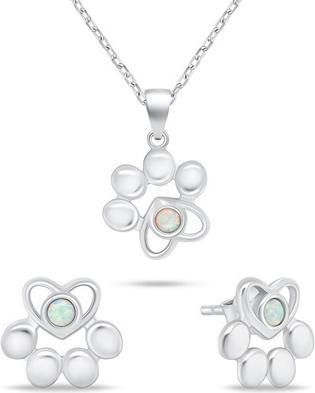 Produktbild Brilio Silver - Cute Synthetic Opal Jewelry Set SET253W (Earrings. Necklace)