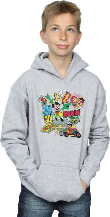 Actual product image Boys Teen Titans Go Robin Montage Hoodie (152, 158)