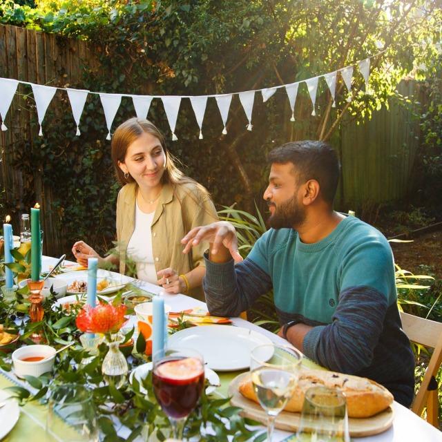 Image du produit TALKING TABLES Wimpelgirlande weiss aus Baumwolle