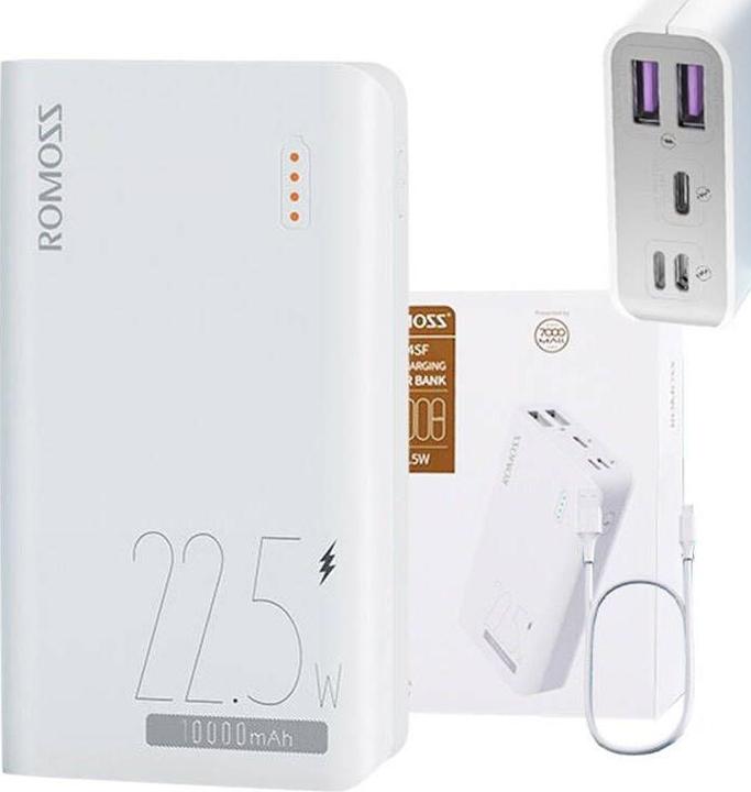 Actual product image Romoss Powerbank SENSE4SF 10000mAh, 22.5W (white) (10000 mAh, 22.50 W, 22.50 Wh)