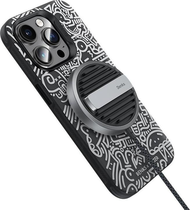 Immagine prodotto Benks Custodia collaborativa per iPhone 15 Pro Max - Nero Bianco Coniglio (Apple iPhone 15 Pro Max)