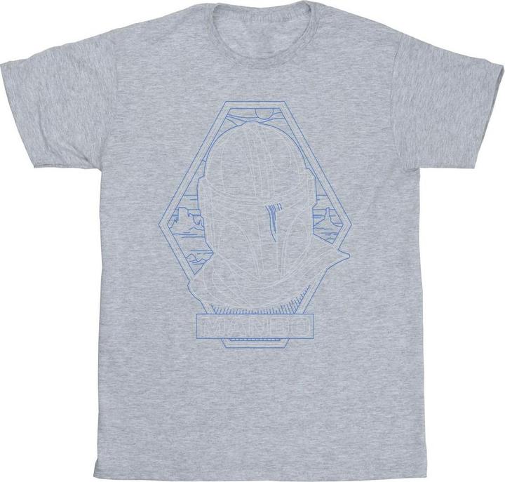 Star Wars The Mandalorian Outline Helm Diamond TShirt (3XL)