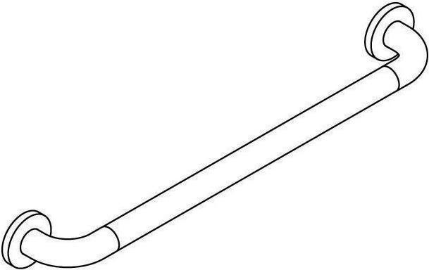 Actual product image Hewi Towel rail SERIE 477 d= 33mm m Ros. d= 70 Axis dimension 600mm sand
