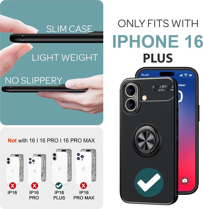 Produktbild Nalia Matte Ring Silikon Hülle (Apple iPhone 16 Plus)