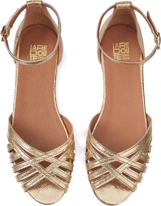 Actual product image La Redoute Collections Leather sandals with ankle strap (41)