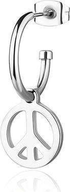 Actual product image Sagapo S'Agapo Steel Single Earring With Peace Symbol Smile Ssm022
