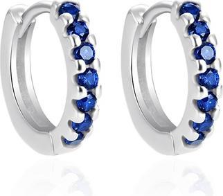 Produktbild Agato - Silver hoop earrings with blue zircons AGT-E066KDB