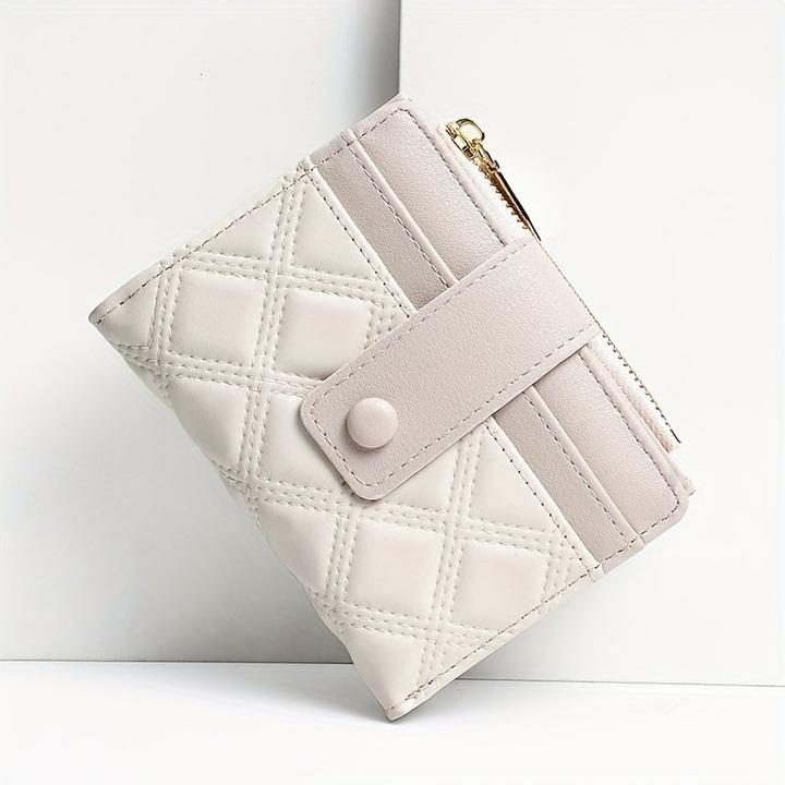Produktbild Only-Bags.Store Neue gesteppte Brieftasche mit Reissverschlusstasche und Schnallenverschluss, perfekt für Geschenke