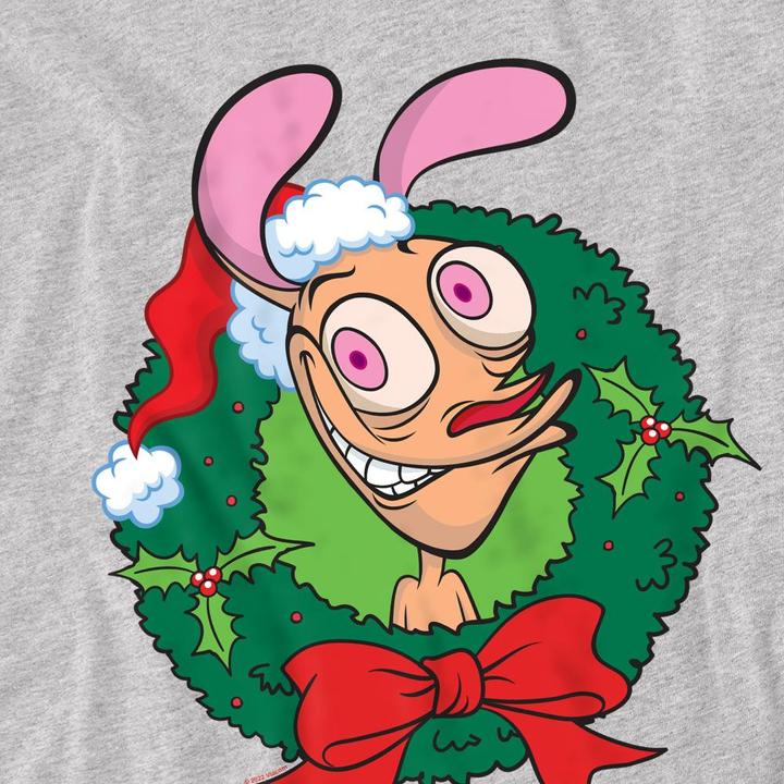 Immagine prodotto Ren & Stimpy Maglietta Natale Corona di Fiori Uomo (XL)