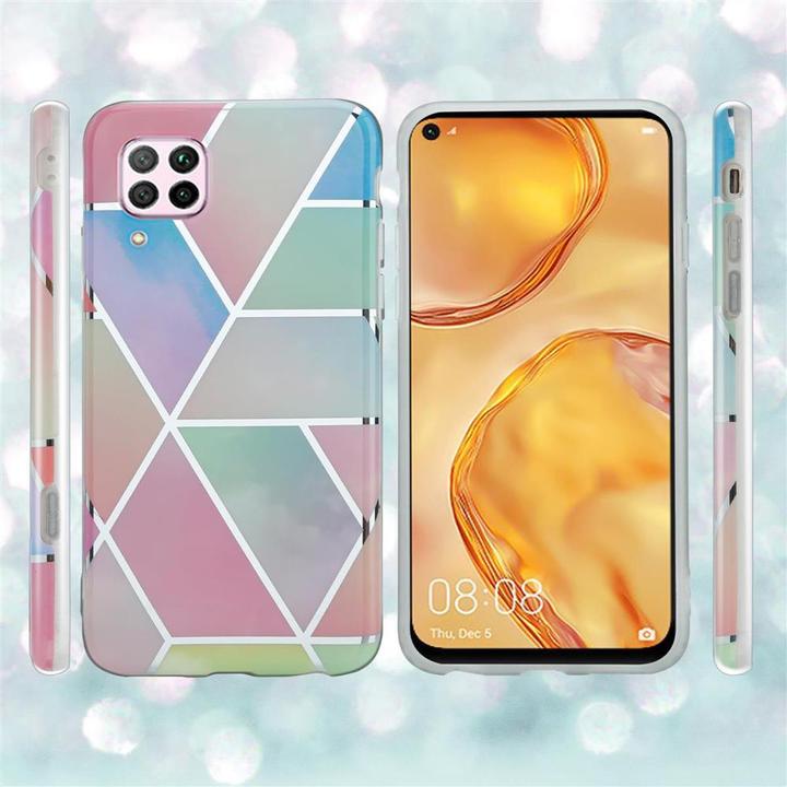 Productafbeelding Cadorabo IMD TPU kleurrijke marmeren hoes (Huawei Nova 7i, Huawei Nova 6 SE, Huawei P40 Lite)