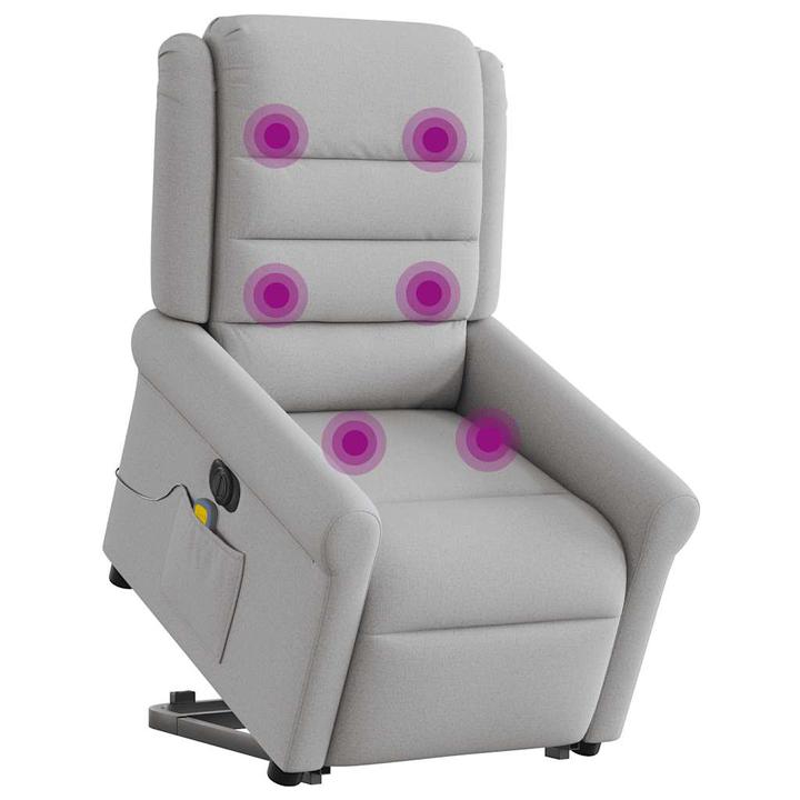 Produktbild VidaXL Massagesessel mit Aufstehhilfe Elektrisch Wolkengrau Stoff