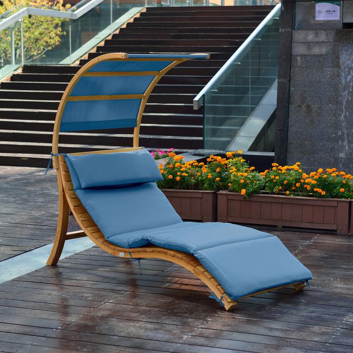Produktbild Axi Salina Liegestuhl mit Sonnenschirm Blau (186.50 cm)
