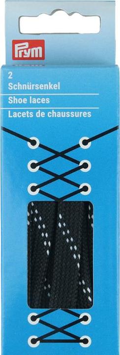 Produktbild Prym Flachsenkel wasserabweisend 10 mm 100 cm schwarz/weiss 1 Paar (100 cm)