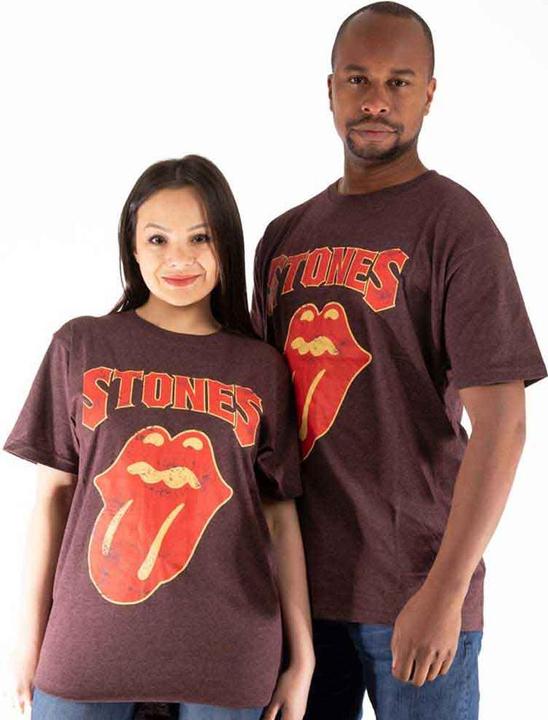 Produktbild The Rolling Stones Rolling Stones The T Shirt Gothic Text Band Logo Official Unisex Brown L (L)