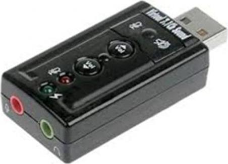 Actual product image SCHEDA AUDIO USB 2.0 BK PER WINDOWS 10/8/7/VISTA/XP