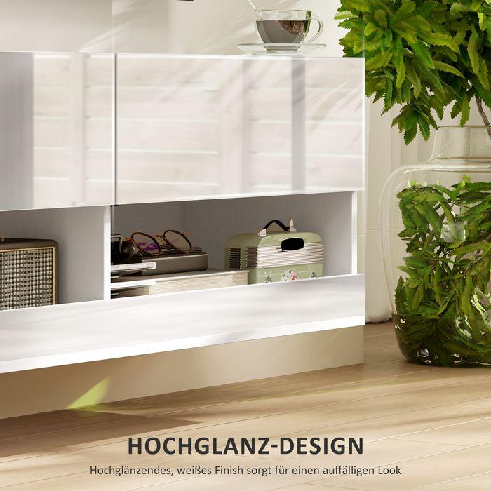 Produktbild Swisshandel24 TV-Hängeschrank mit LED-Beleuchtung, TV-Schrank 120 x 35 x 40,5 cm Hochglanzweiss